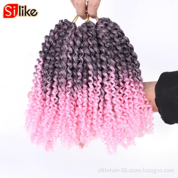 8inch Marlybob Crochet 3pcs/pack Afro Kinky Curly Hair Crochet Braids Curly Wave Ombre Braiding Hair Synthetic Hair Extension